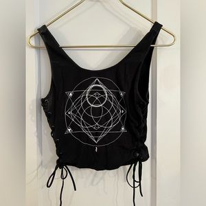 Kendall & Kylie Black Crop Tank Top